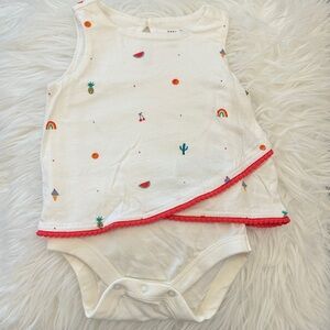 0-3M GAP White Bodysuit with Colorful Accents